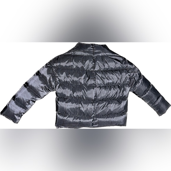 Theory- Glen PLAID High Neck DOWN Jacket- PUFFER.Women small Grey - Picture 3 of 5